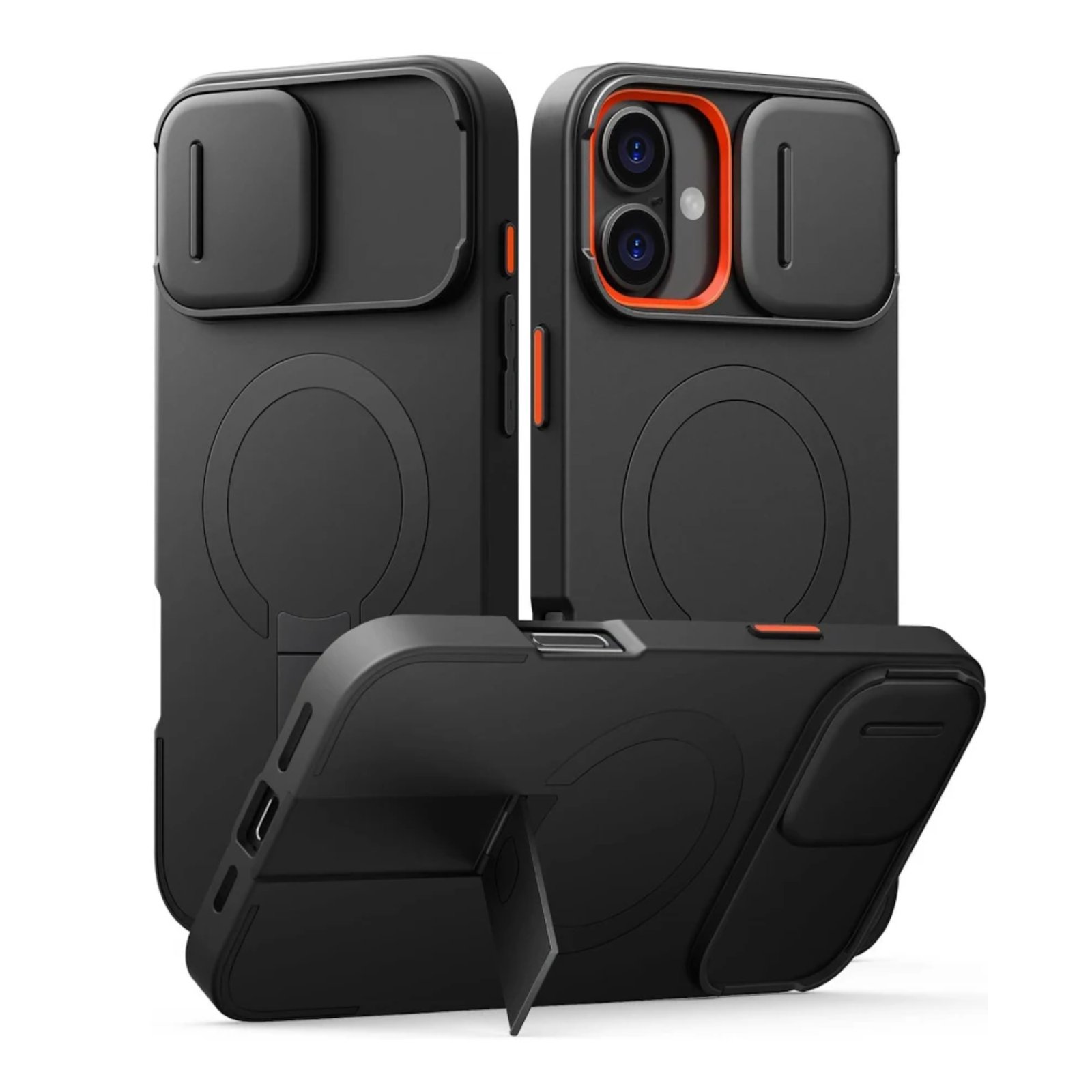 SURITCH for iPhone 16 Pro Case with Slide Camera Cover and Adjustable Kickstand, Compatible with MagSafe, Shockproof Bumper Case Slim Protective Cover for iPhone 16 Pro 6.3 Inch